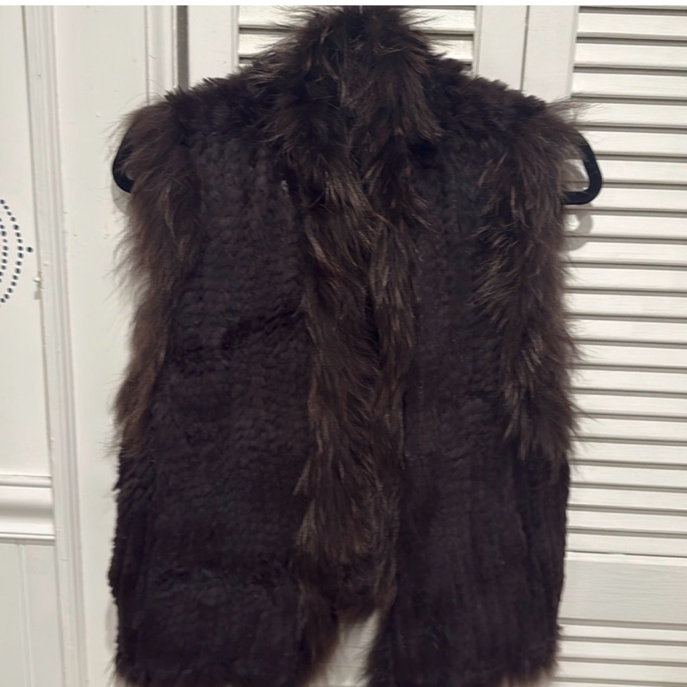 Fur Vest in Dark Brown